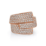 MICHAEL M High Jewelry 18K Rose Gold / 4 Europa Interlock Pavé Band MR174