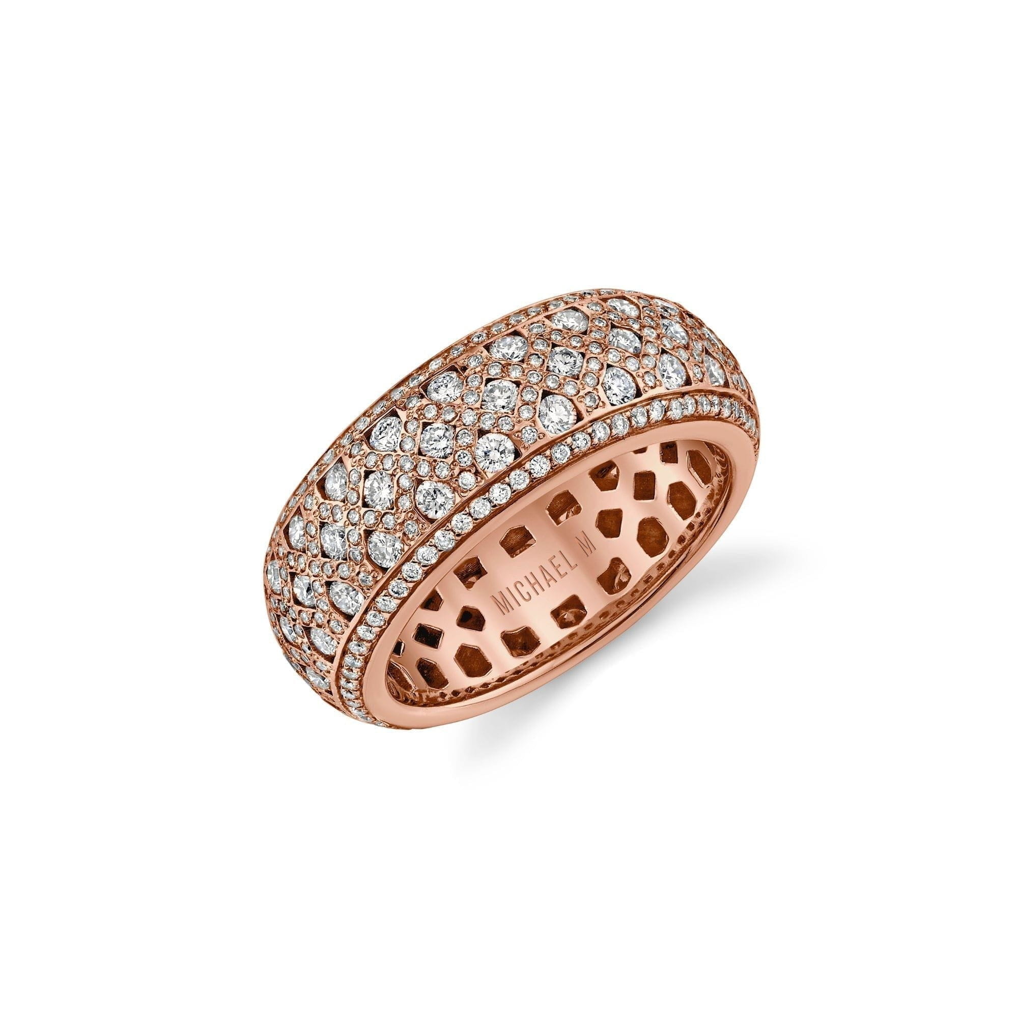 MICHAEL M High Jewelry 18K Rose Gold / 6.5 Europa Mosaic Pavé Band F143