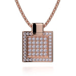 MICHAEL M High Jewelry 18K Rose Gold Diamond Filled Square Pendant Necklace MH110S-RG