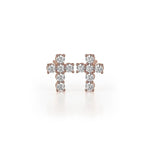 MICHAEL M High Jewelry 18K Rose Gold Mini Diamond Cross Earrings ER278
