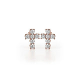 MICHAEL M High Jewelry 18K Rose Gold Mini Diamond Cross Earrings ER278