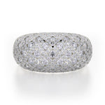 MICHAEL M High Jewelry 18K White Gold / 4 Dome Diamond Ring F144