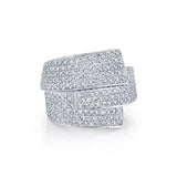 MICHAEL M High Jewelry 18K White Gold / 4 Europa Interlock Pavé Band MR174