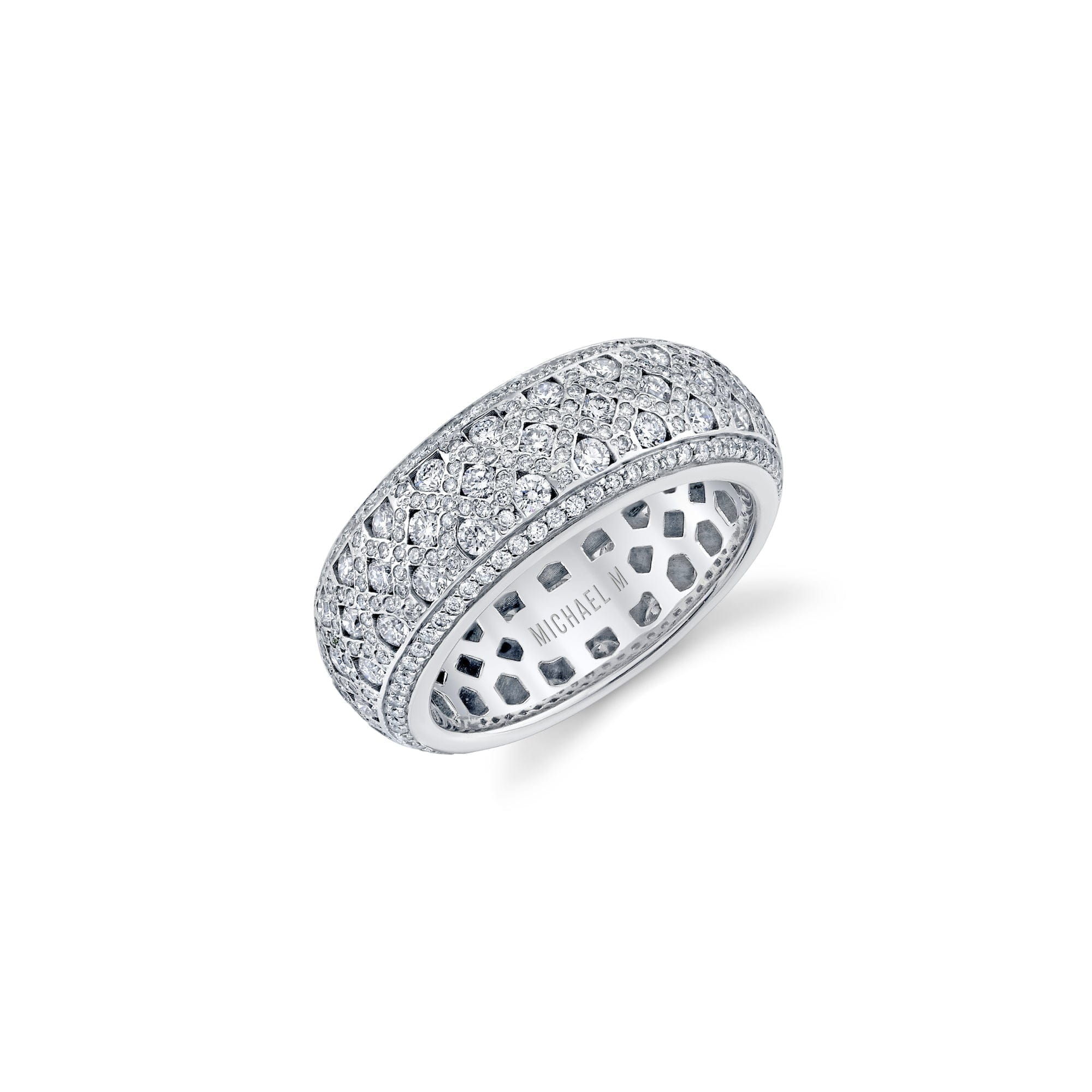 MICHAEL M High Jewelry 18K White Gold / 6.5 Europa Mosaic Pavé Band F143