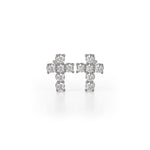 MICHAEL M High Jewelry 18K White Gold Mini Diamond Cross Earrings ER278