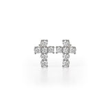 MICHAEL M High Jewelry 18K White Gold Mini Diamond Cross Earrings ER278