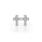 MICHAEL M High Jewelry 18K White Gold Mini Diamond Cross Earrings ER278WG