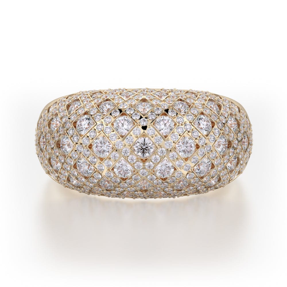 MICHAEL M High Jewelry 18K Yellow Gold / 4 Dome Diamond Ring F144