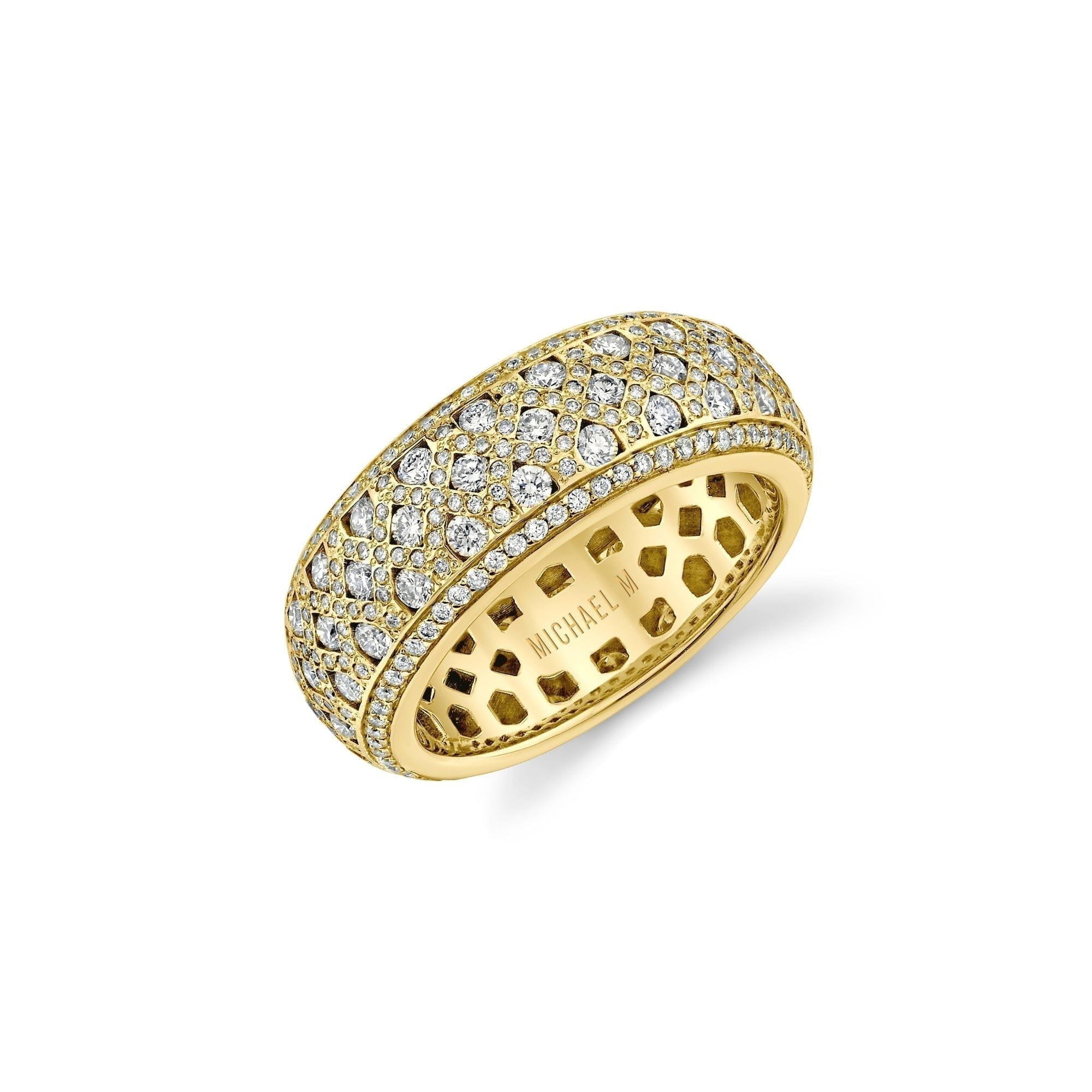 MICHAEL M High Jewelry 18K Yellow Gold / 6.5 Europa Mosaic Pavé Band F143
