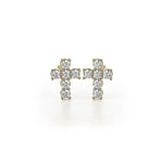 MICHAEL M High Jewelry 18K Yellow Gold Mini Diamond Cross Earrings ER278