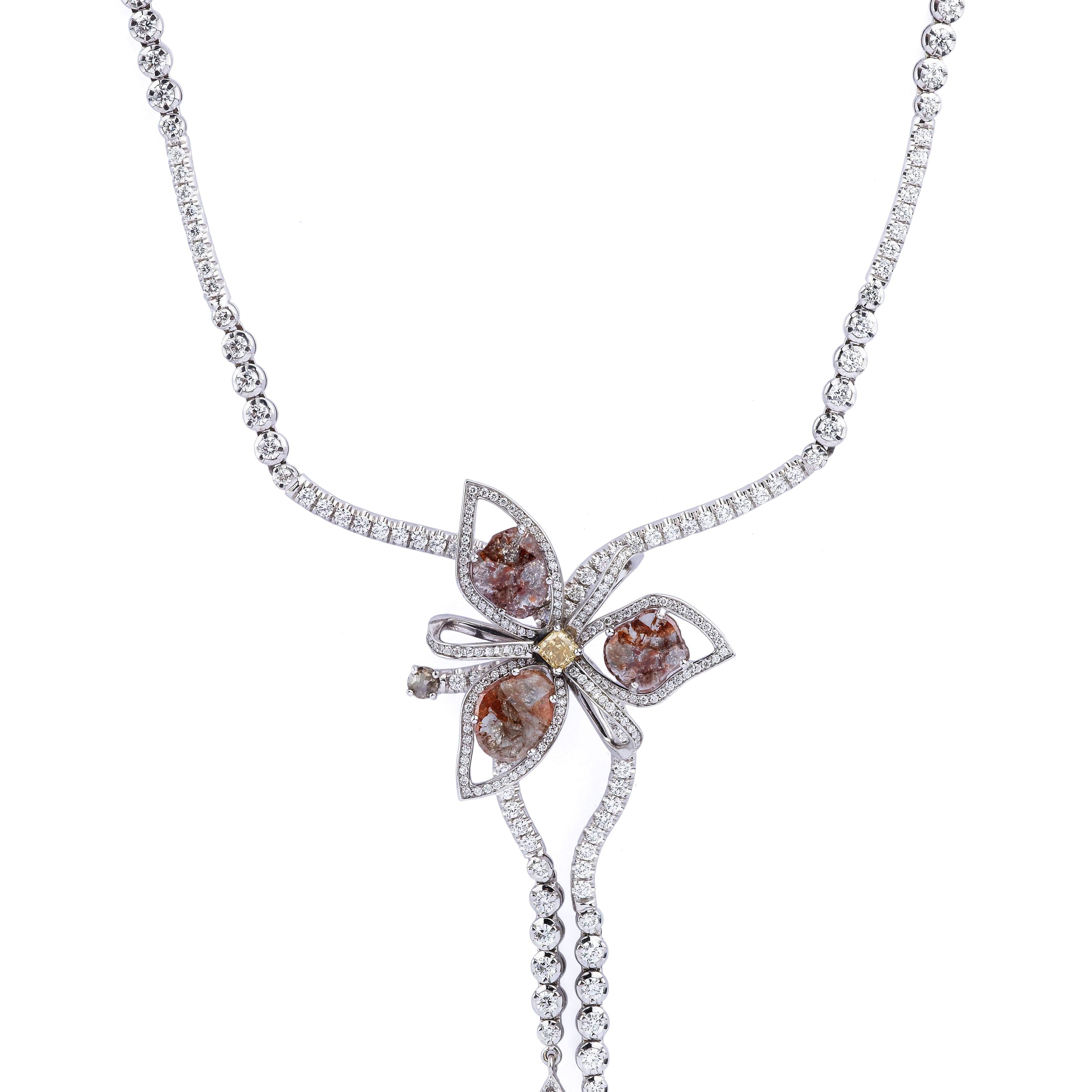MICHAEL M High Jewelry 3 Petal Drop Pendant CN204