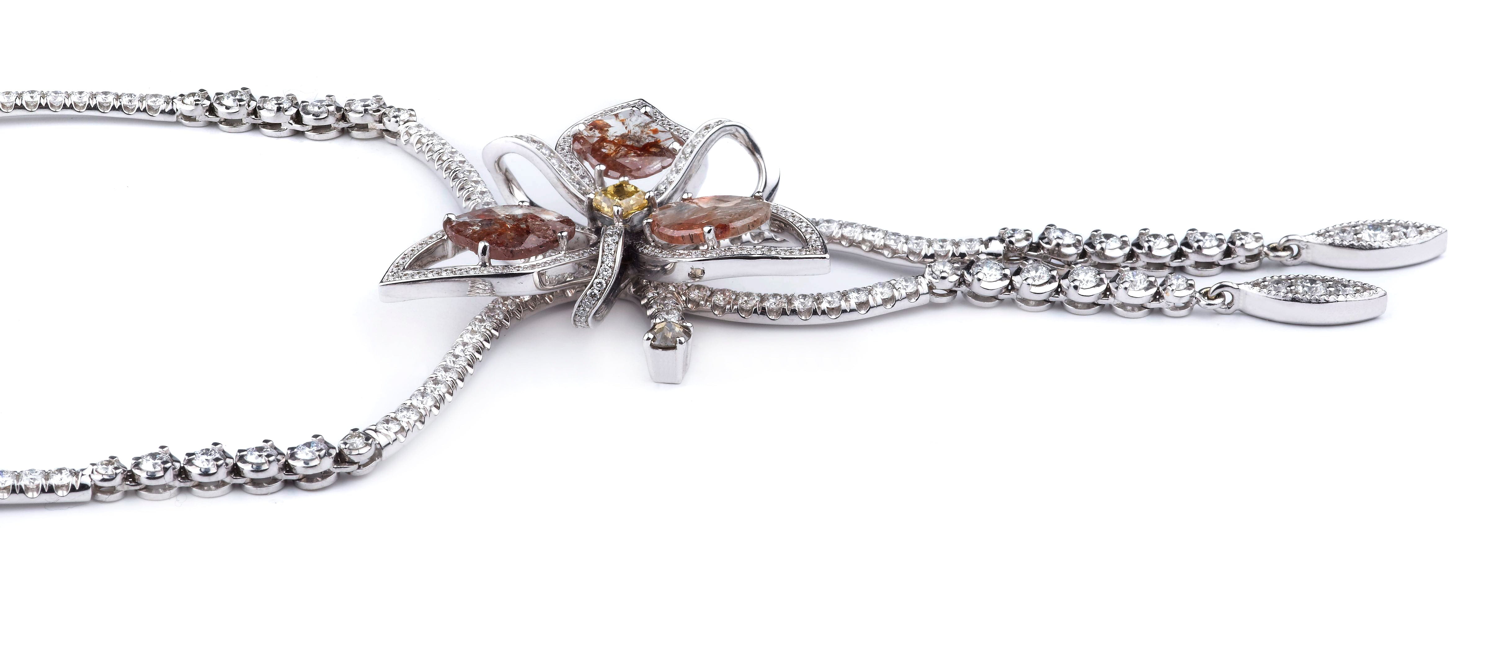 MICHAEL M High Jewelry 3 Petal Drop Pendant CN204