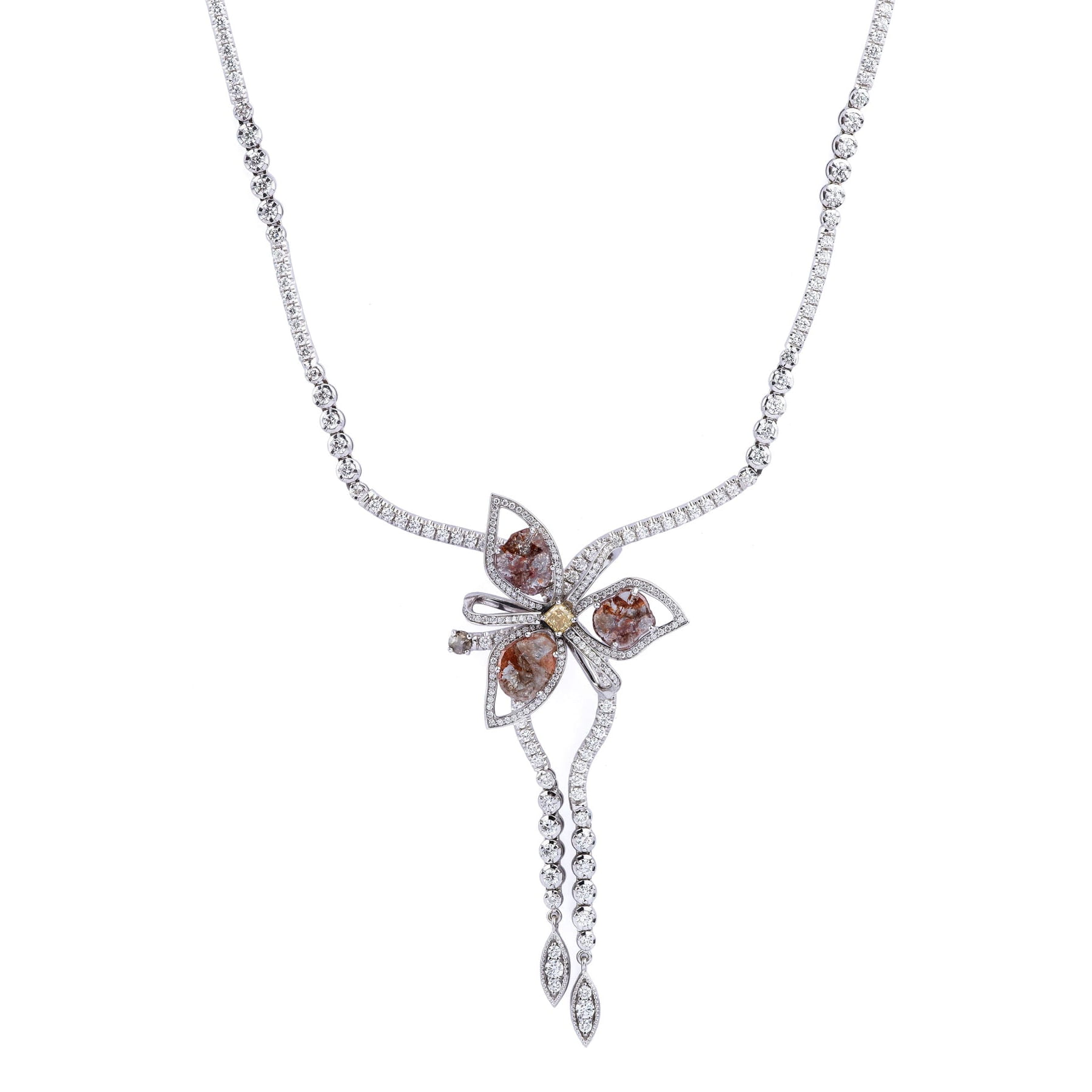 MICHAEL M High Jewelry 3 Petal Drop Pendant CN204