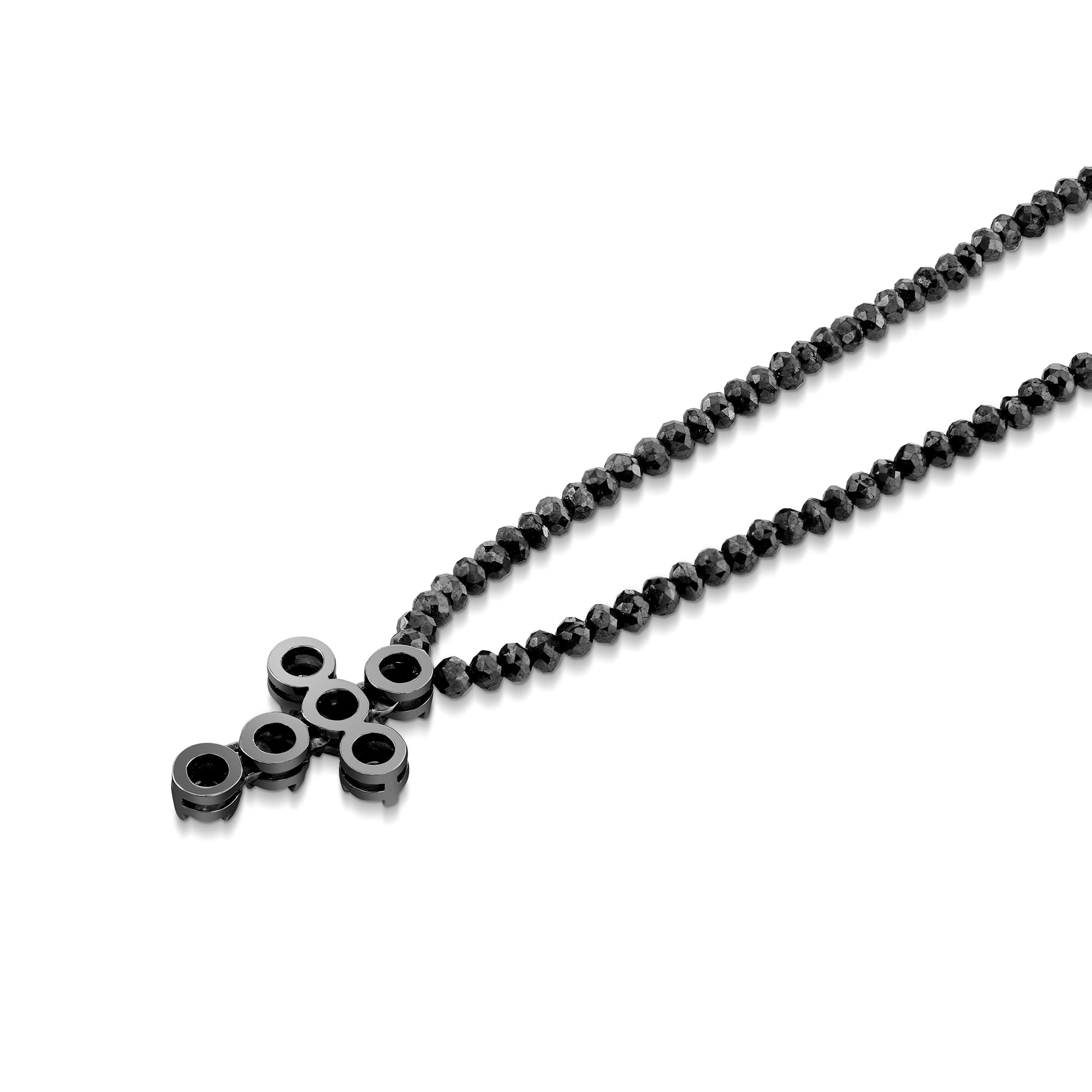 MICHAEL M High Jewelry Black Diamond Black Diamond Cross and Necklace P212