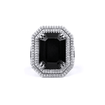 MICHAEL M High Jewelry Black Diamond Emerald Cut Ring