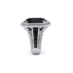 MICHAEL M High Jewelry Black Diamond Emerald Cut Ring