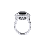 MICHAEL M High Jewelry Black Diamond Emerald Cut Ring