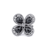 MICHAEL M High Jewelry Black Diamond Floral Ring