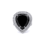 MICHAEL M High Jewelry Black Diamond Pear Ring