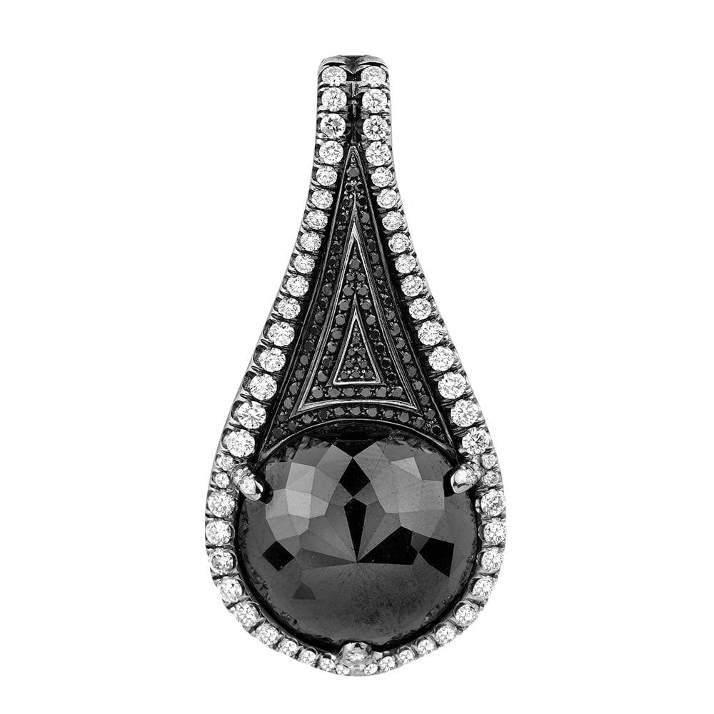 MICHAEL M High Jewelry Black Diamond Tear Drop Pendant and Necklace P196