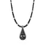 MICHAEL M High Jewelry Black Diamond Tear Drop Pendant and Necklace P196