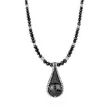 MICHAEL M High Jewelry Black Diamond Tear Drop Pendant and Necklace P196