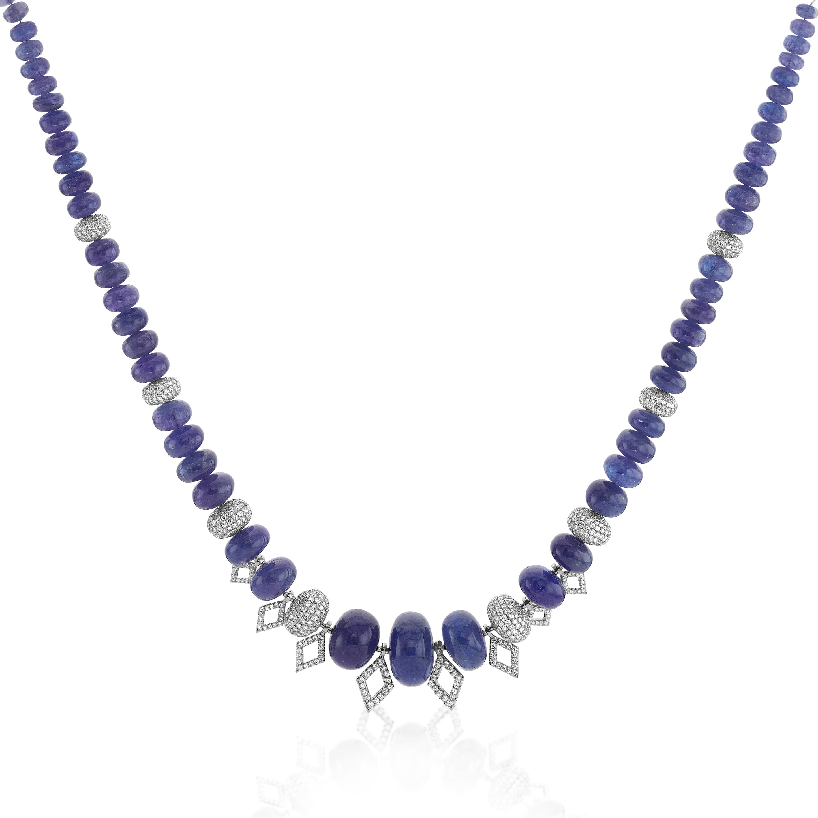 MICHAEL M High Jewelry Blue and Diamond Bead Necklace