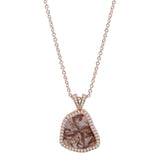 MICHAEL M High Jewelry Brown Raw Diamond Halo Pendant P214