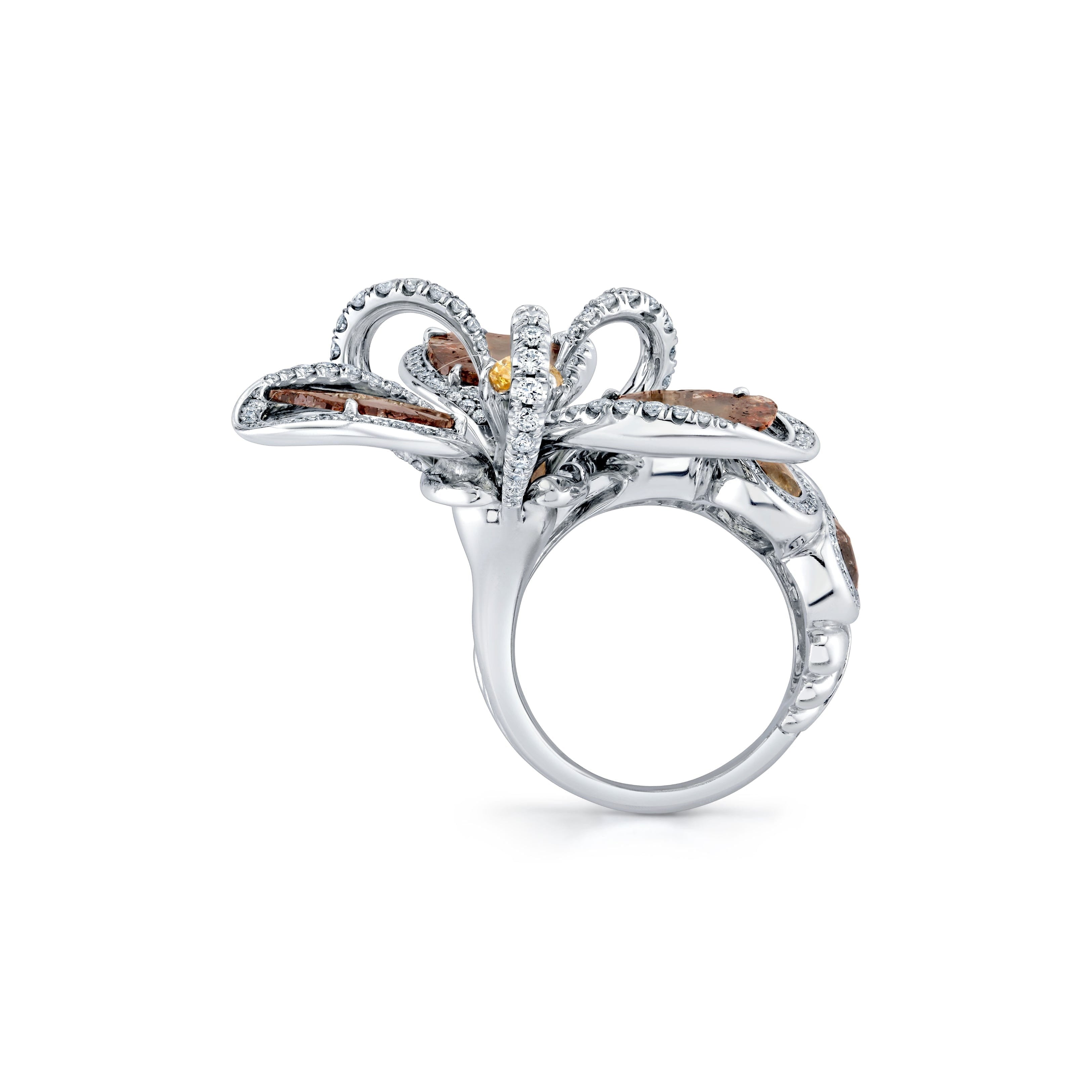 MICHAEL M High Jewelry Cognac Blossom Ring F199