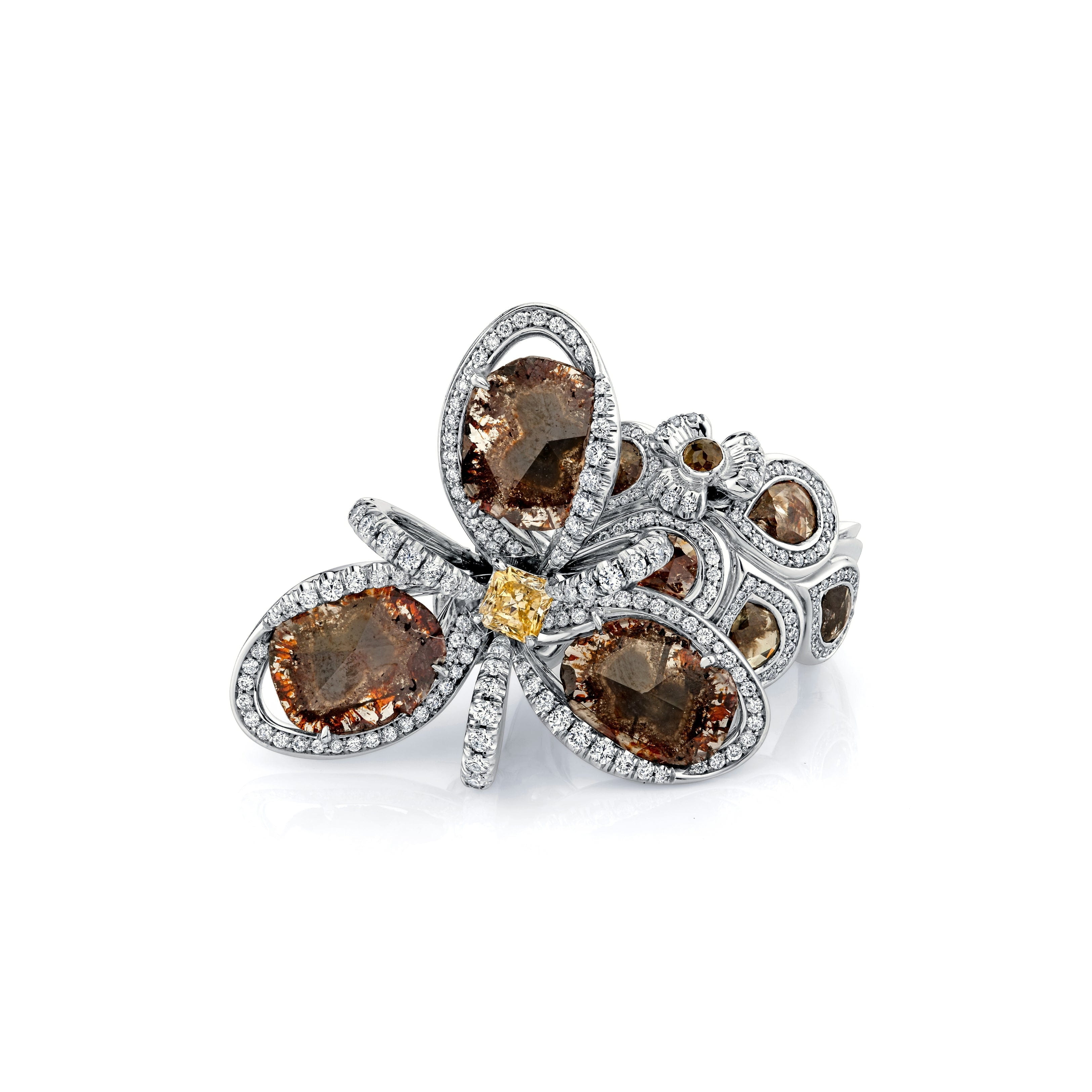 MICHAEL M High Jewelry Cognac Blossom Ring F199