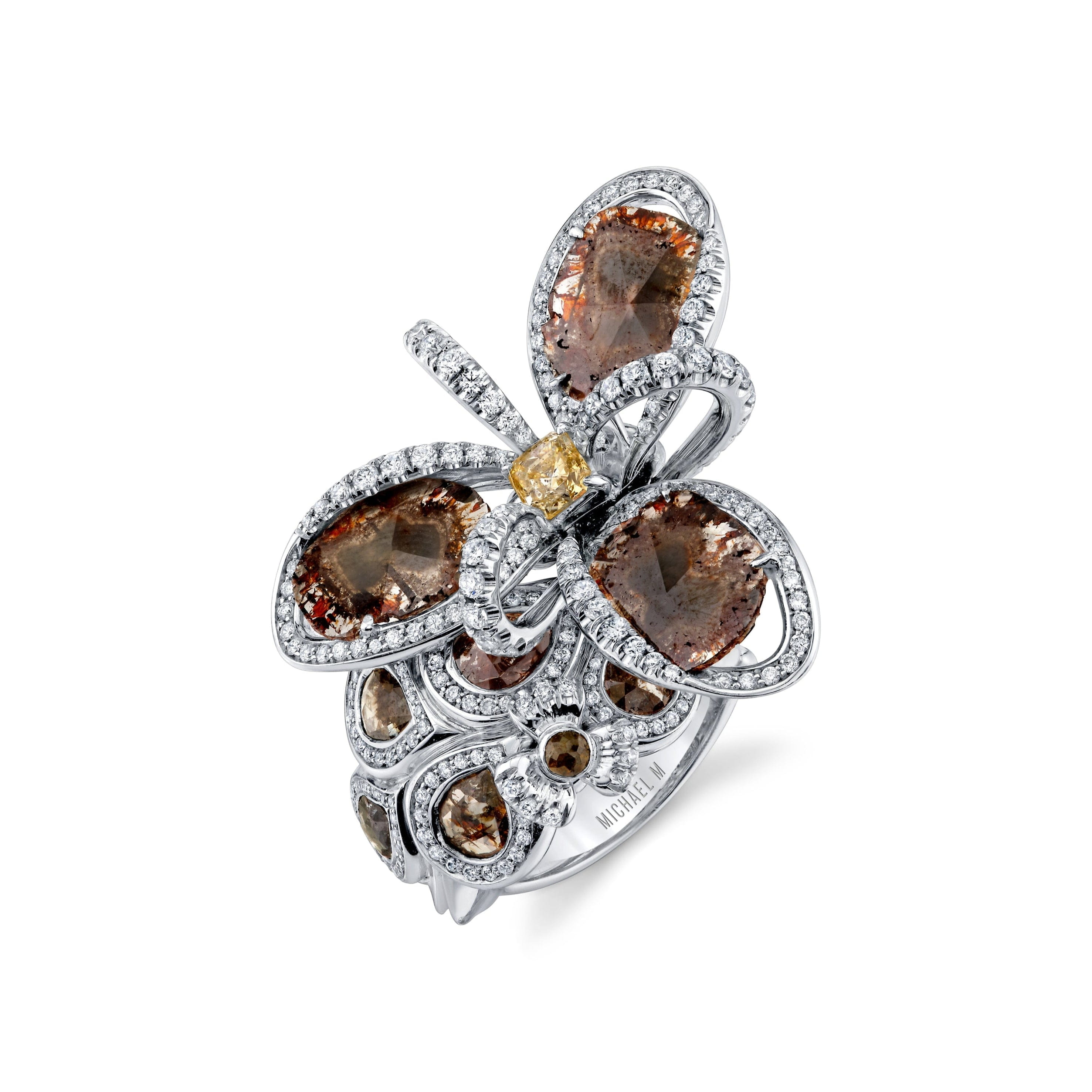 MICHAEL M High Jewelry Cognac Blossom Ring F199