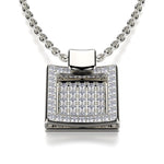 MICHAEL M High Jewelry Diamond Filled Square Pendant Necklace