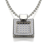 MICHAEL M High Jewelry Diamond Filled Square Pendant Necklace