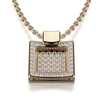 MICHAEL M High Jewelry Diamond Filled Square Pendant Necklace