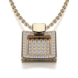 MICHAEL M High Jewelry Diamond Filled Square Pendant Necklace