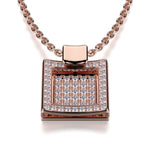 MICHAEL M High Jewelry Diamond Filled Square Pendant Necklace