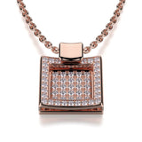 MICHAEL M High Jewelry Diamond Filled Square Pendant Necklace