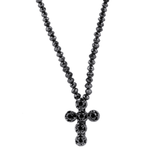 MICHAEL M High Jewelry Large Black Diamond Cross and Necklace P212