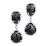 MICHAEL M High Jewelry Large Double Drop Pear Black Diamond Earrings ER247