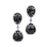 MICHAEL M High Jewelry Large Double Drop Pear Black Diamond Earrings ER247