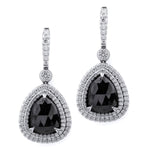 MICHAEL M High Jewelry Large Pear Drop Black Diamond Earrings ER239