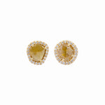 MICHAEL M High Jewelry Large Sliced Round Yellow Diamond Earrings ER264