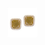 MICHAEL M High Jewelry Large Sliced Square Yellow Diamond Earrings ER245