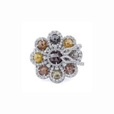 MICHAEL M High Jewelry Multi-Colored 8 Petal Flower Ring