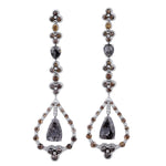 MICHAEL M High Jewelry Multi-Colored Diamond Drop Earrings with Floating Ring ER207
