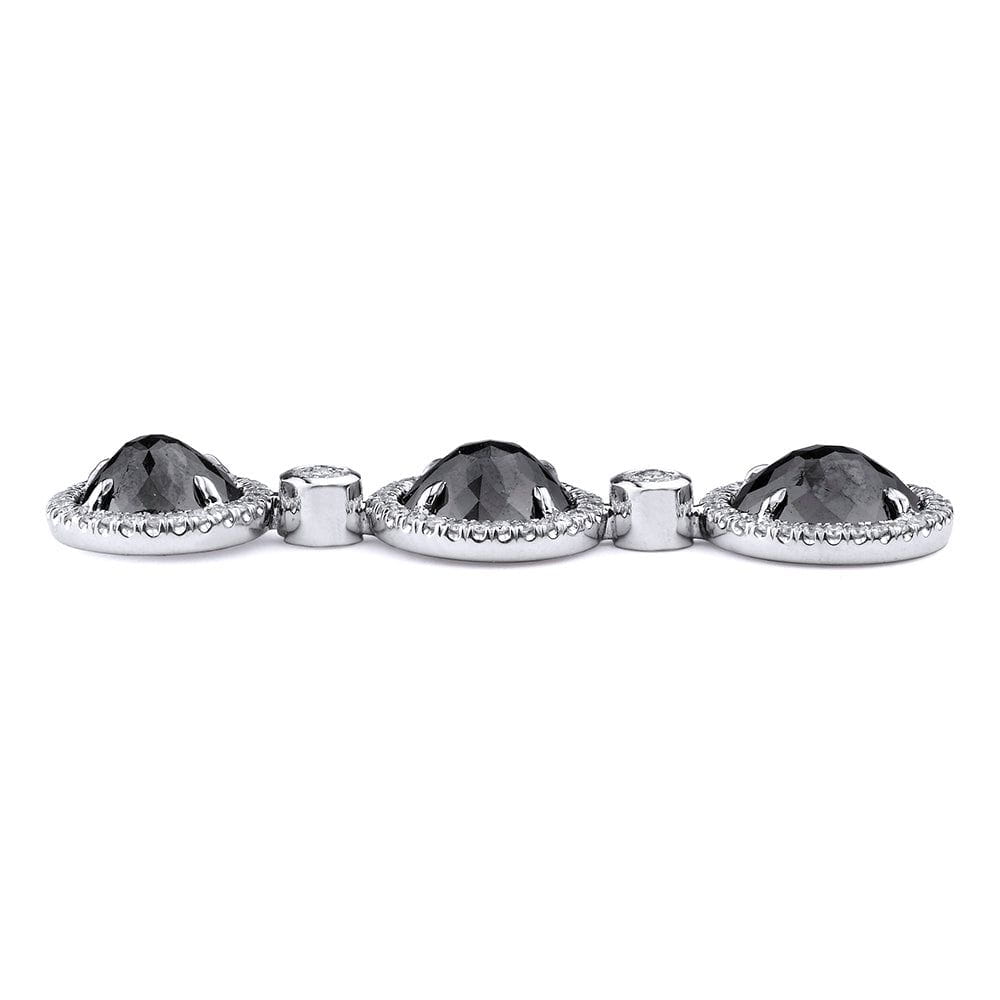 MICHAEL M High Jewelry Triple Drop Round Black Diamond Earrings ER260