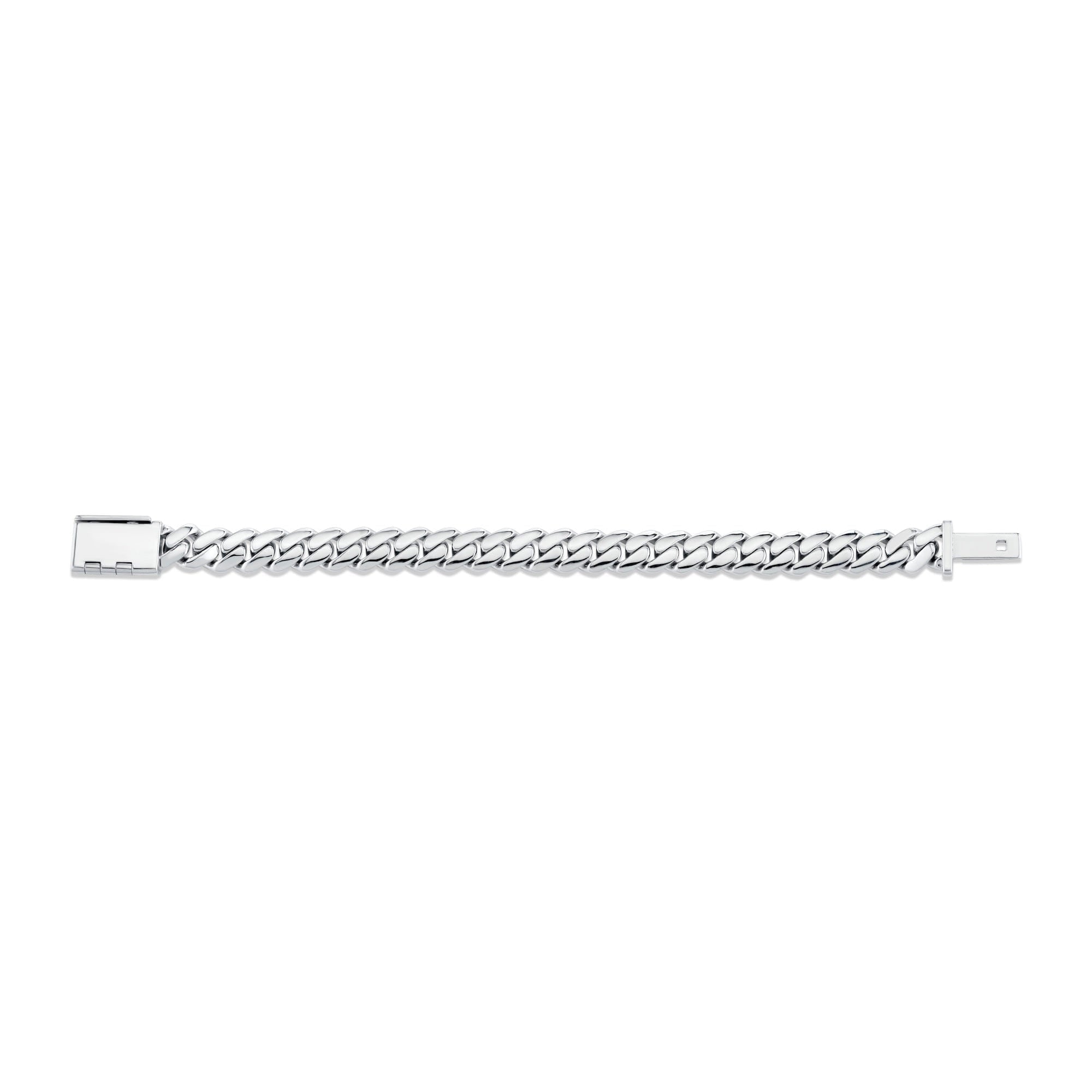 MICHAEL M Men's 10mm Silver Men's Cuban Chain Bracelet