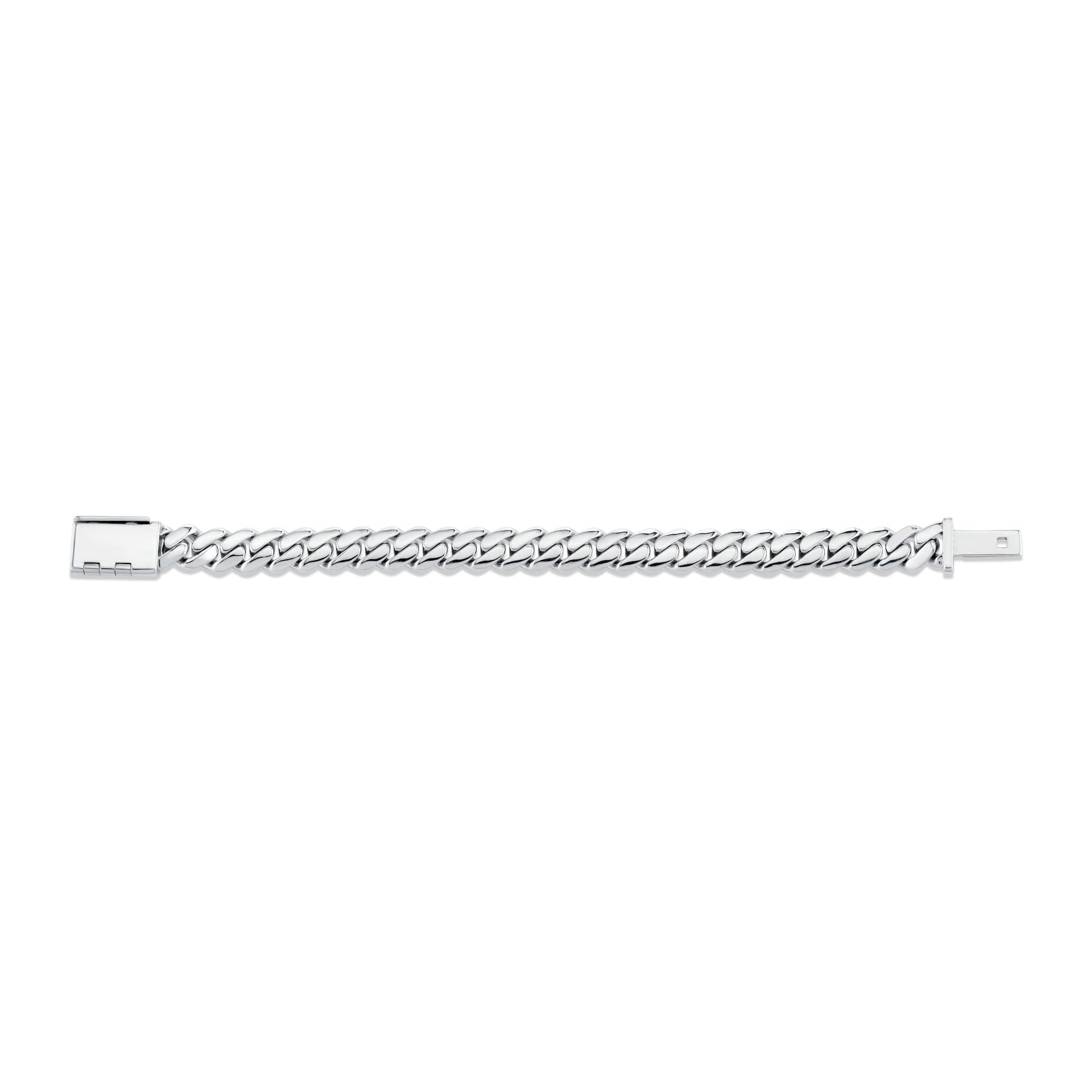 MICHAEL M Men's 10mm Silver Men's Cuban Chain Bracelet