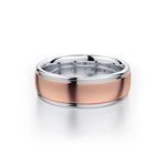MICHAEL M Men's 14K Rose Gold/Platinum / 7 Men's Band MB106 Two-Tone MB-106RG14K