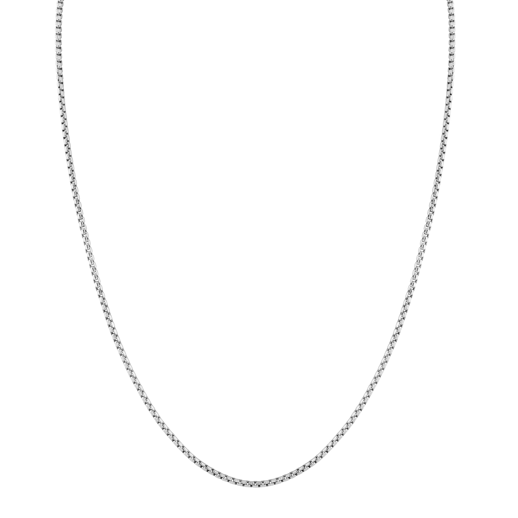 MICHAEL M Men's 14K White Gold / 16" 2.5mm Rounded Box Chain MC150-2.5